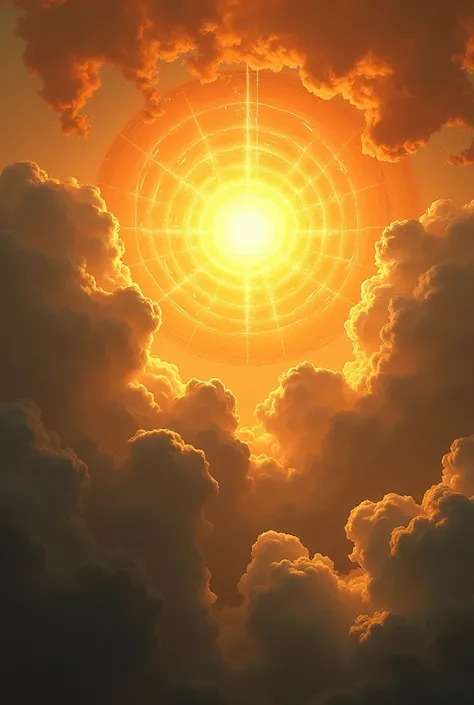 The clouds should be in fibonacci style (mathematically) and the sunlight should be there. And there should be icarus falling from the sun. Icarus should be little only at the artwork. The clouds and sun should be the highlight of it, and the clouds and su...