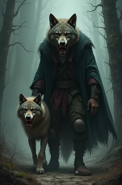 Half-wolf man,half vampire,tired defending his little wolf