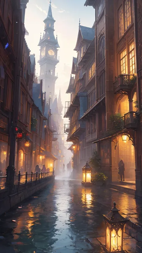 mist, by thomas kinkade, aaron wiesenfeld、beksinki、adrian eversen、geodiminus plankevicius、escher, complex and sophisticated text...