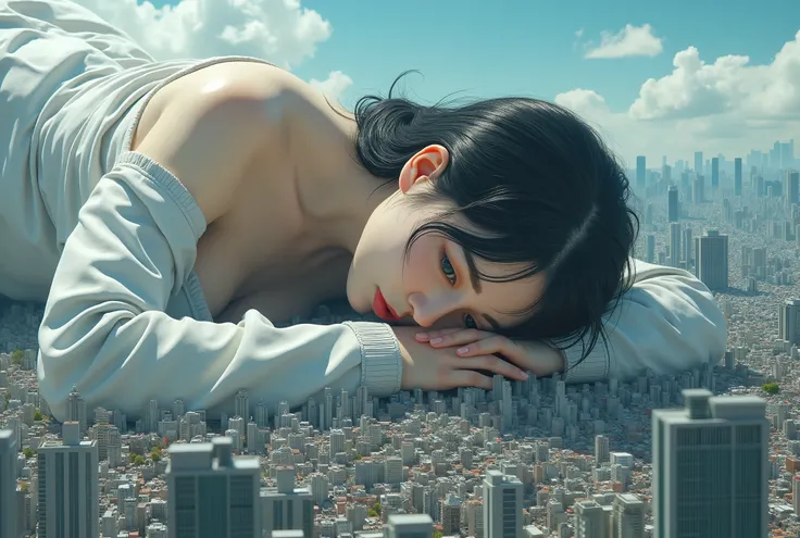 (Japanese Giant girl), (Super Best masterpiece girls Raw Photography Art), (16k, Highest quality, Ultra-high resolution, RAW Photos), (It&#39;s so unrealistic., With unparalleled depiction, It&#39;s such an unfathomable sight, An unprecedented and shocking...