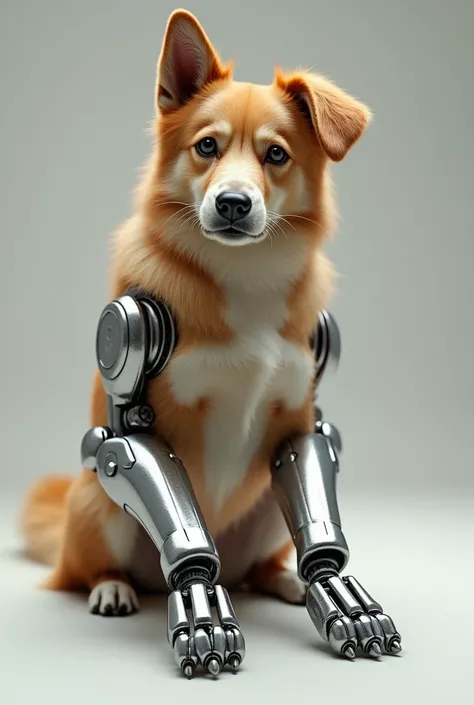 Dog with robotic hands