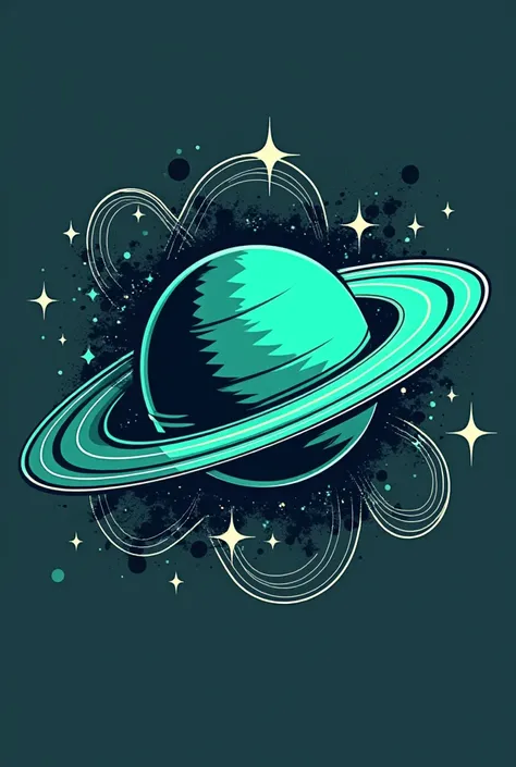 Science club galaxy blasters logo with a Saturn design and mint green theme