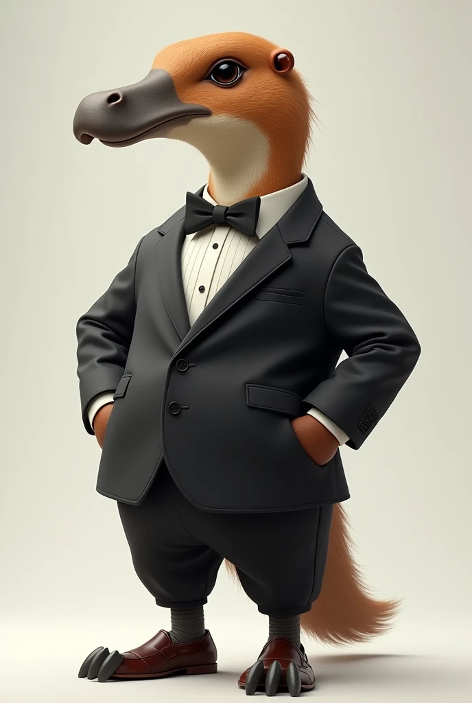 Platypus wearing suit 