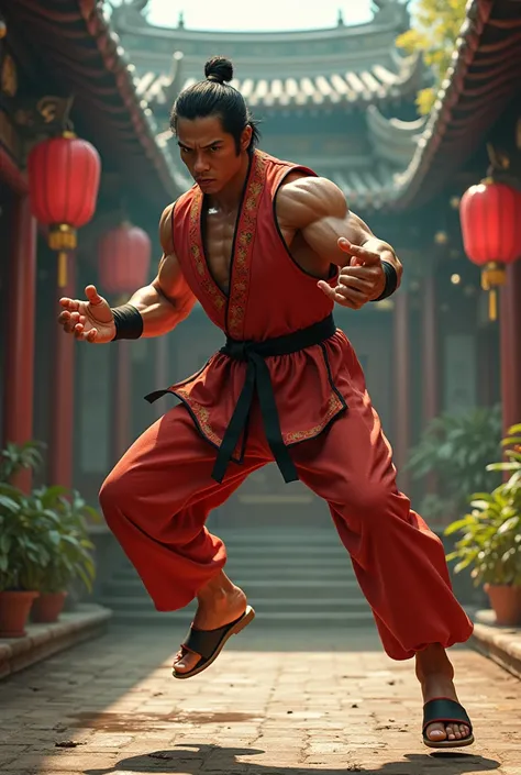 Brandon Lee as Fei Long fighter from the game Street Fight