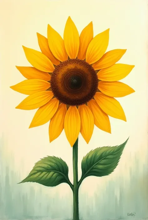 A painting made with acrylic, from a sunflower simple to make
