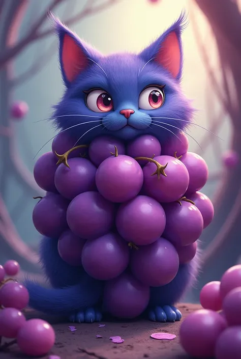 Cat and grape combination　Fusion　cute　interesting