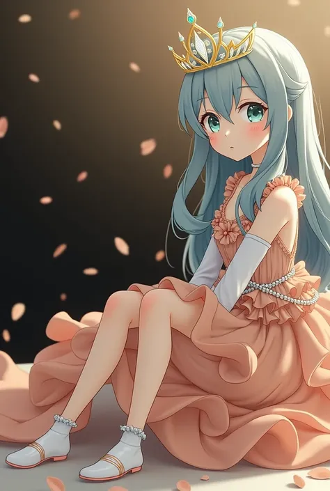 (oeuvre d&#39;art), (travail incroyable), (éclairage linéaire indirect), (Studios Chibi-cute), (magnifique anime gif), (cute mignon kawaii), (fond d&#39;écran CG 8k extrêmement détaillé), (1 fille) portant une belle robe, longs cheveux bleus avec une adora...