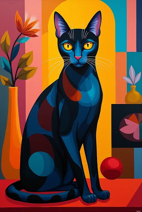 Do a re-reading of the work "self-portrait" from tarsila do amaral putting a cat in tarsila&#39;s place