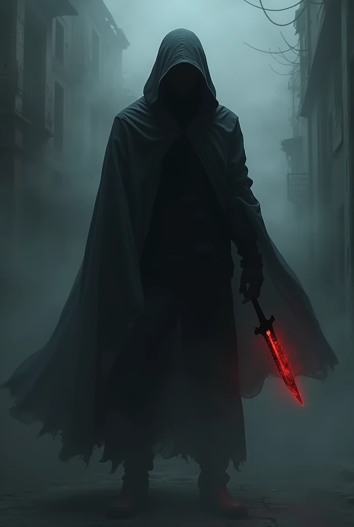 un voleur durban fantasy vêtu dune tenue noire moulante, tenant une dague noire ornée de lueur rouge complexe, représentée dans un style artistique sombre et atmosphérique [Urban Fantasy]. Sa forme est sombre et insaisissable, comme à moitié cachée dans la...