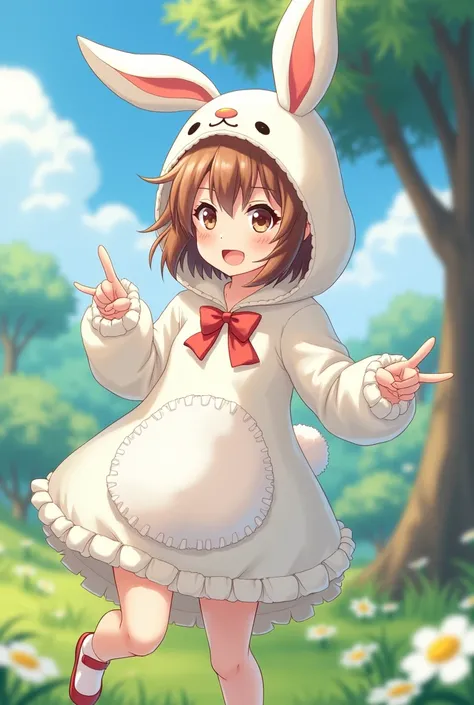 Shinobu Kocho wearing a rabbit costume