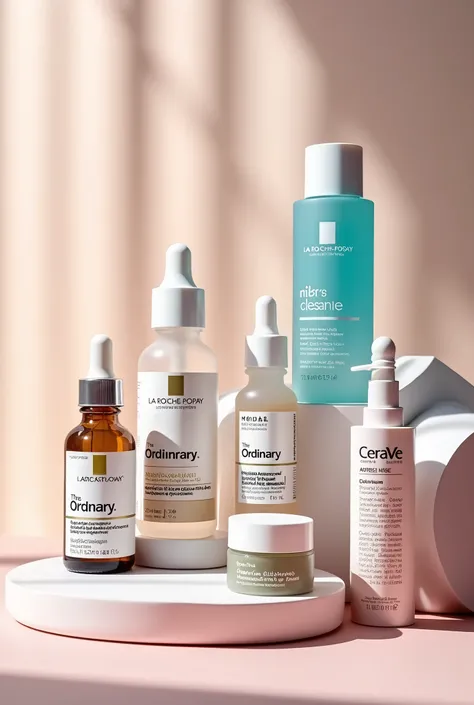 A cover picture for website having products displayed of beauty brands named La Roche Posay, The Ordinary, Typology, EspressOh, CeraVe, Plush Natural.