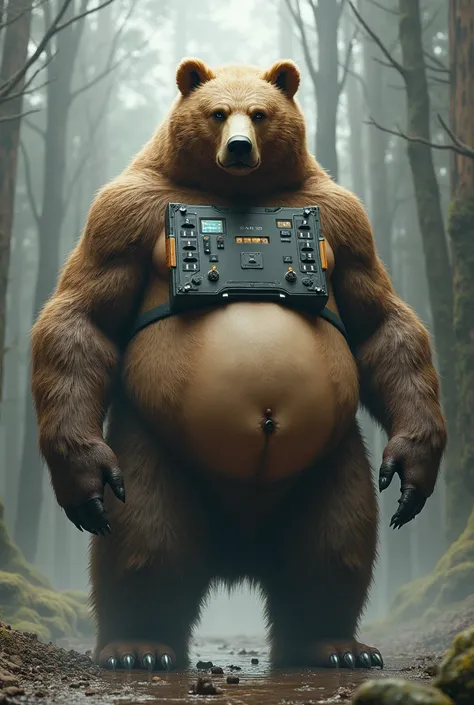 Furry naked bear with a big fat panel 