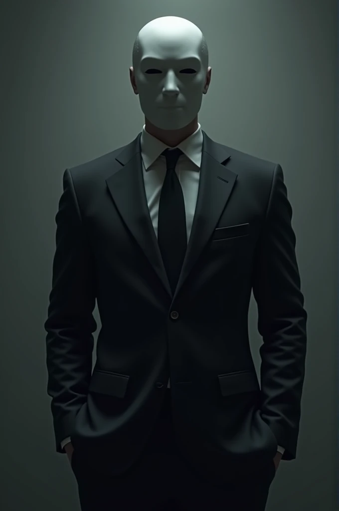 A man in a suit with a mask 