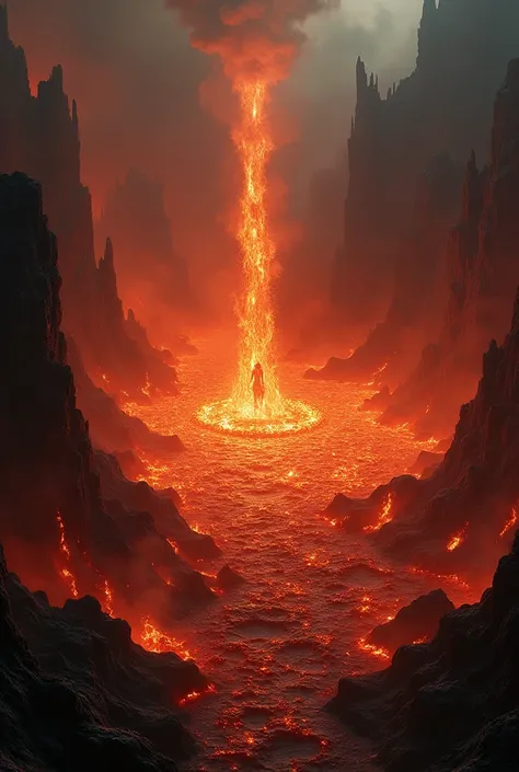 A lake of fire in hell and people suffering greatly 