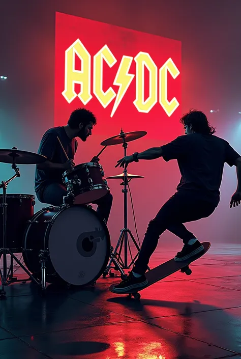 skateboarder tags drummer and acdc