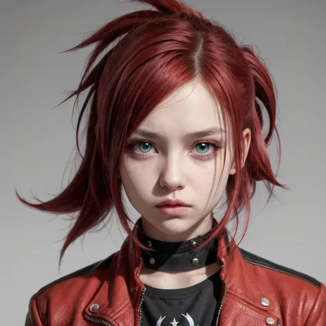 1girl, Hair ,Punk, Eyes, Red, US