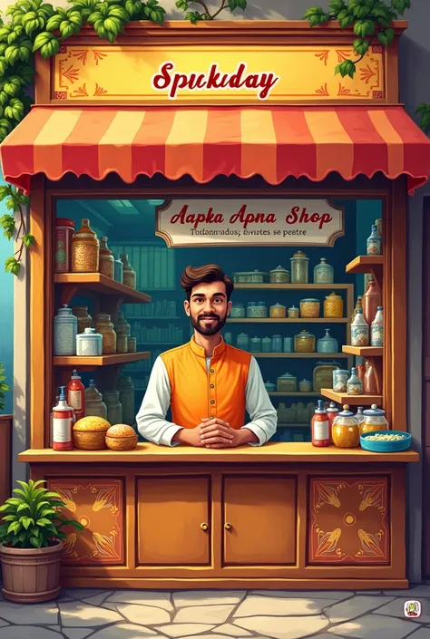 AAPKA APNA SHOP poster on the board 
