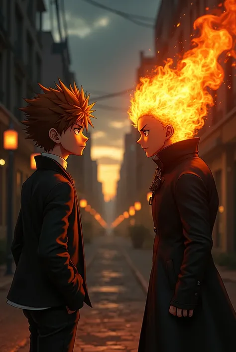 Katekyo Hitman Reborn! (Live-Action) Tsuna Sawada with an Orange Flame on his Forehead vs Jin-Soo with a Reddish-Brown Flame on his Forehead