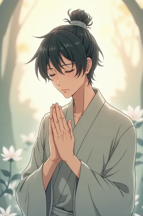 Anime praying man