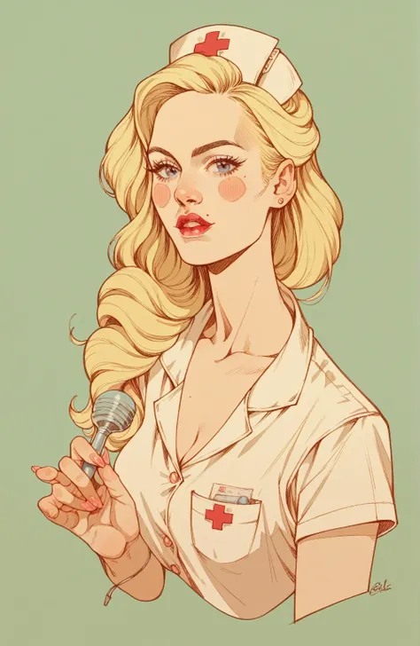 1 beautiful blonde woman, Nurse, ((elle driver from kill bill))