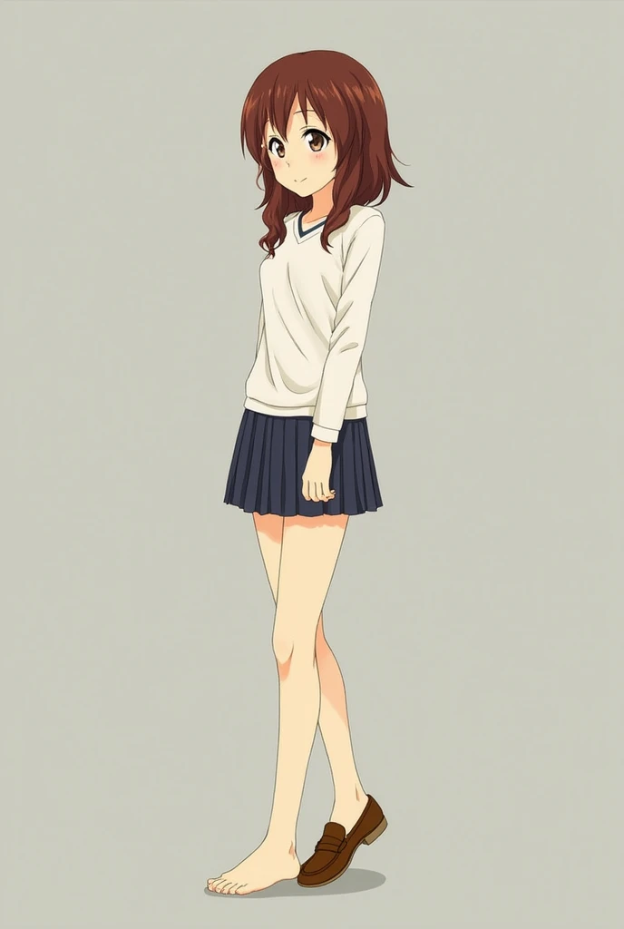 Best quality, masterpiece, High resolution, solo, {oumae_kumiko_soundeuphonium:1.15}, Wearing loafers on bare feet