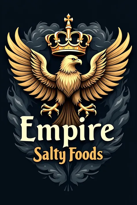 logo for a snack company, as the company name "empire of salty foods"