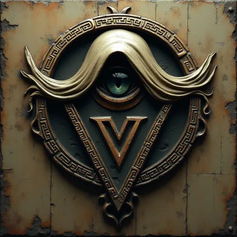 emblem/logo that has a veil, one eyes(only the eye wrapped in the veil) of sigla S.v. it has to be included somehow, it can be an image as if it were an arcane message, It would be really cool