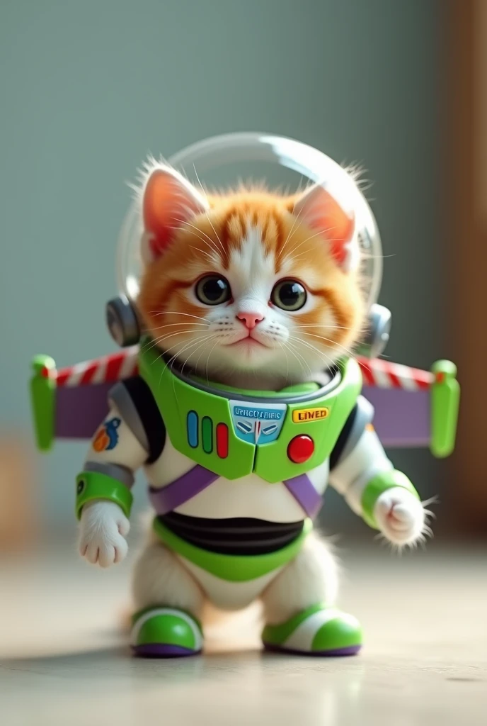 Short-legged kitten、Real Cat、Bass Lightyear costume