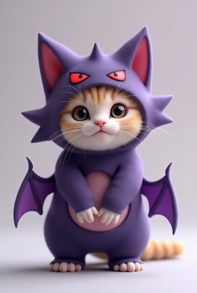 Short-legged kitten、Real Cat、Gengar costume