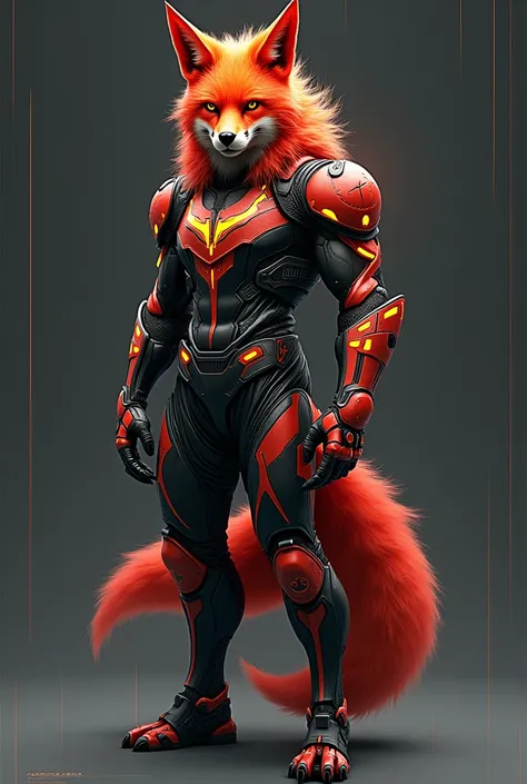 Fais le plan ou un schéma dun costume de Fury dun renard