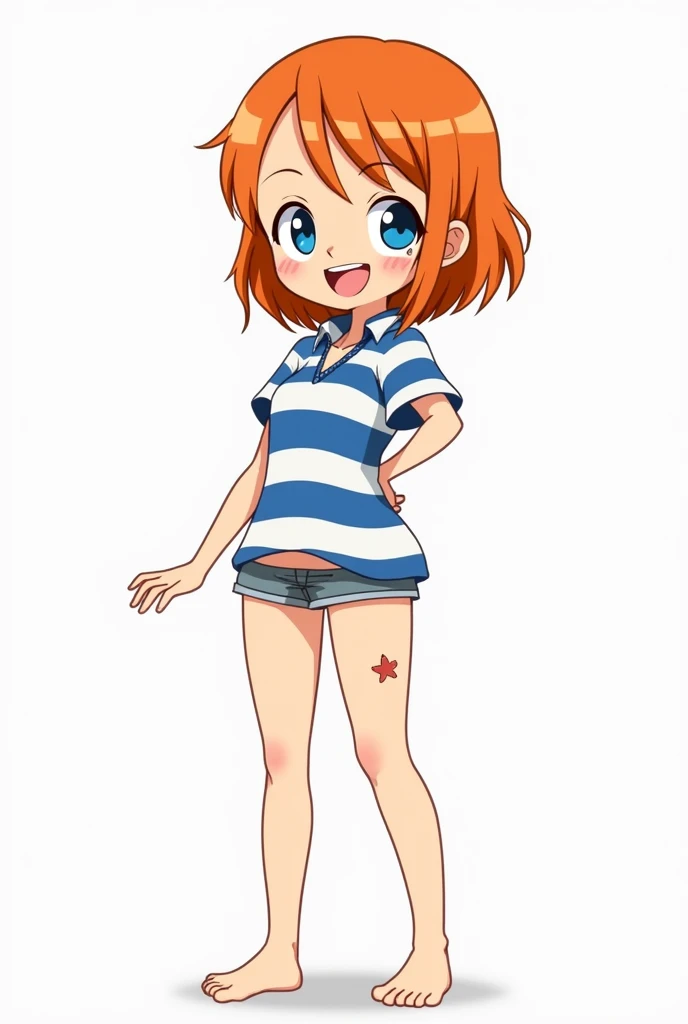 Create Nami from one piece cartoon version without pants
