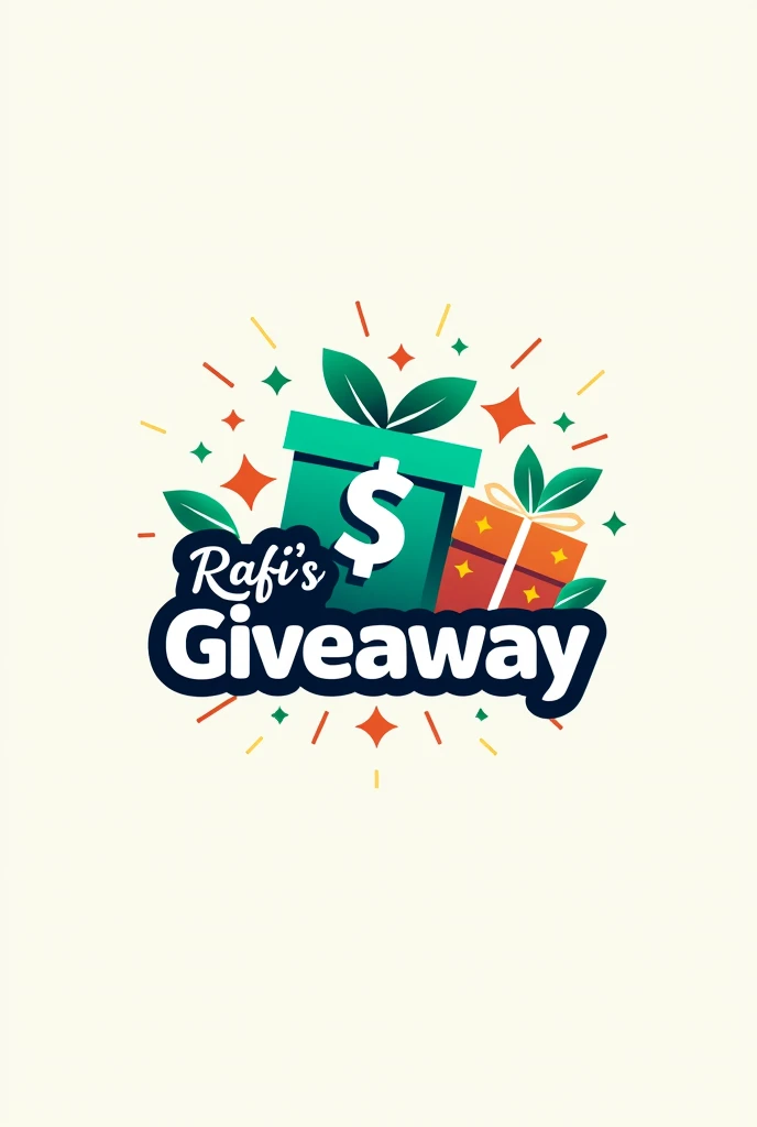 Give me a logo name Rafi’s Giveaway this logo can contain dollar sign,gift box,giveaway. Picture size 165 × 165 px