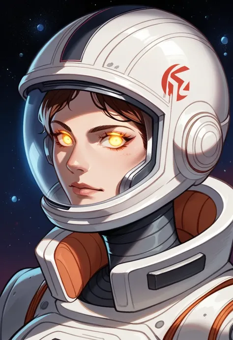 anime girl in space suit with helmet and glowing eyes, portrait anime space cadet girl, portrait armored astronaut girl, ross tran 8 k, high quality digital concept art, portrait of an ai astronaut, sci-fi digital art illustration, portrait beautiful sci -...