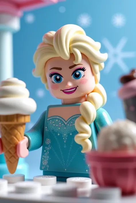 Disney Elsa making ice creams lego version
