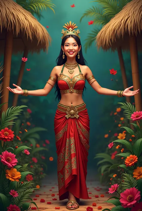 a pinay in the center embracing the culture of the philippines 