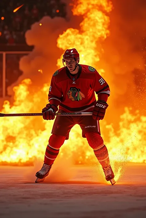 Make a background hockey on fire