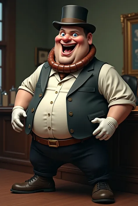 
Solo, Male, fat, extremely obese, Pregnant belly, beer bloated, gentleman, dapper Professor Bowser, mob boss, blue eyes, (posing:1.3), (soft shading), 4k, hi res, ((detailed face, detailed)), looking at viewer, mouth wide open, dapper clothing, collared s...