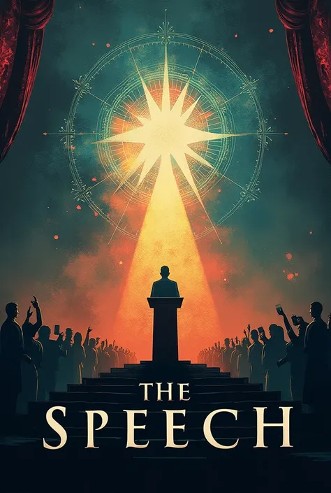 A cover that carries as a title " the speech" with a background image that refers to the speech
