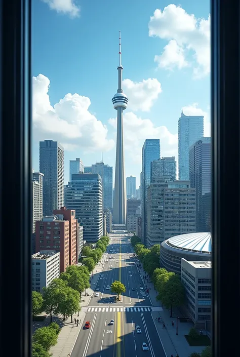 Toronto view from a window inside toronto city