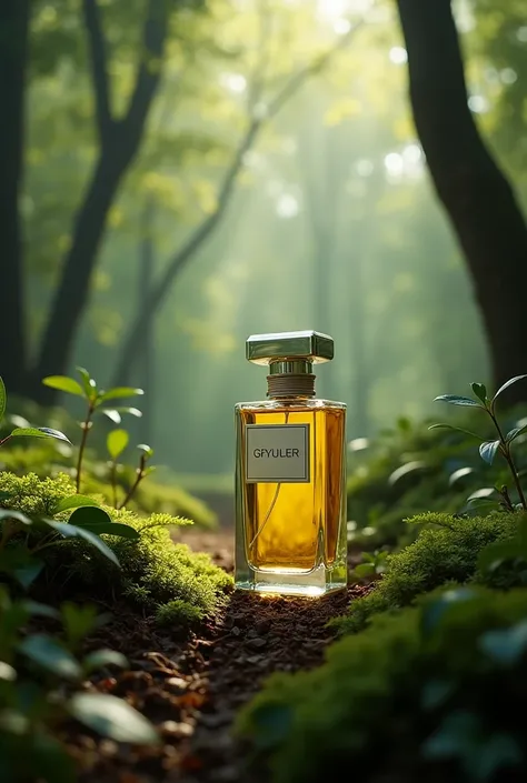 A perfume product shoot in forest