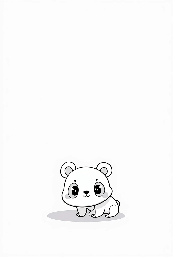 work of art, the highest quality:1.1, Cute Panda :1.5, perfect design:1.5, Illustration , Simple eyes and mouth to color , drawing for children to color in black and white, mono chromatic