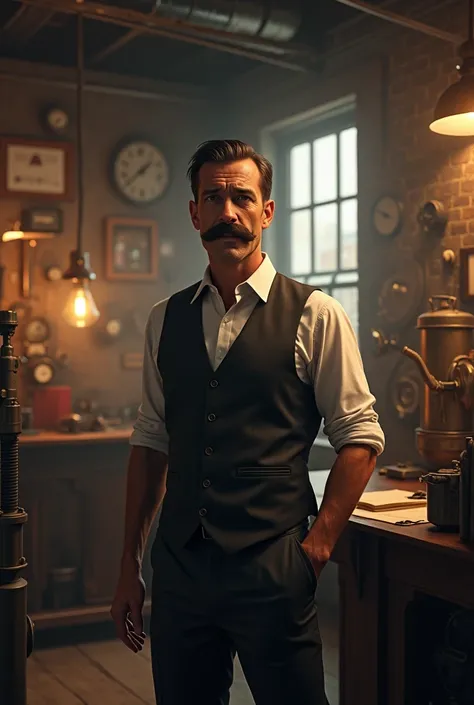 engineer,mustache and vintage