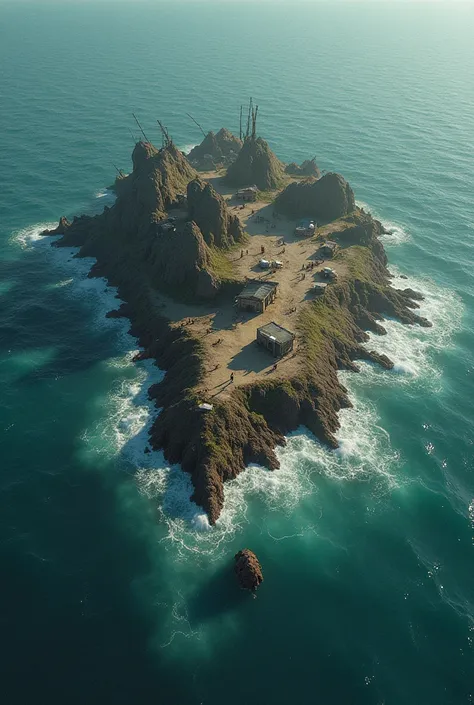 A sea where they make an island with people killing each other
