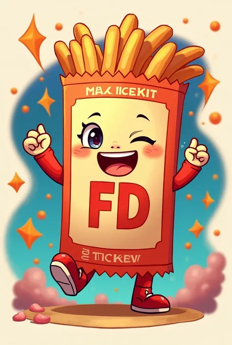 A ticket,with the FD logo, anime style