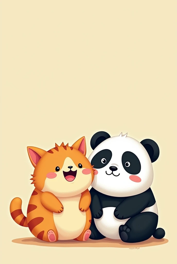 Vector illustration, cute cat smiling at camera, cartoon panda monochromatic 