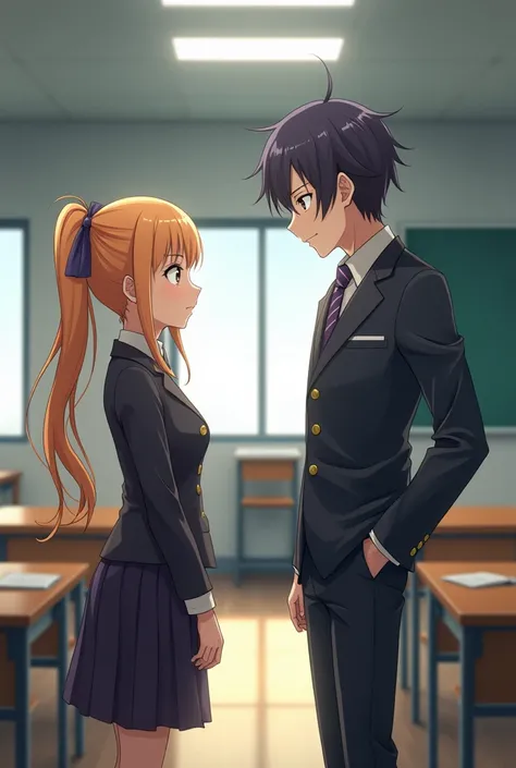 A good and bad teacher anime both wearing teacher uniforms