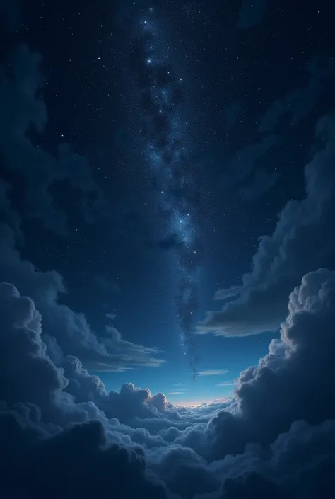 Night view of the sky with twinkling stars, mysterious atmosphere.