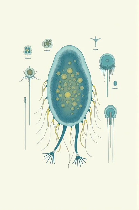 Draw me a gymnodinium catenatum with its parts 