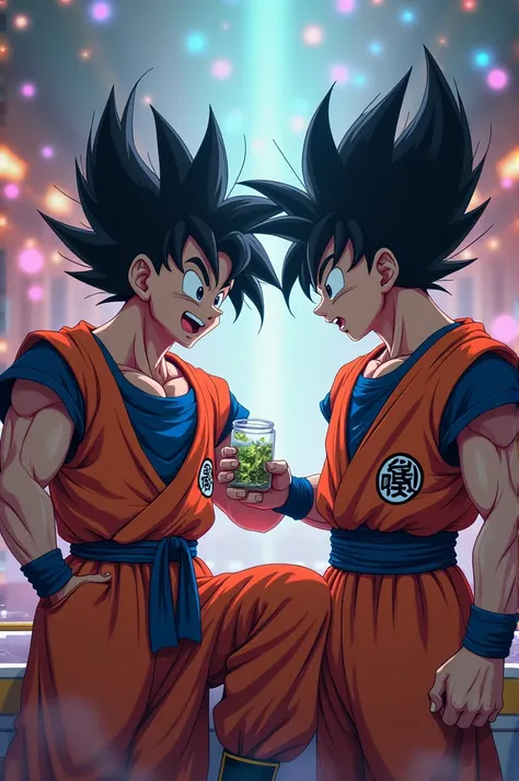 Goku smoking weed with Vegeta