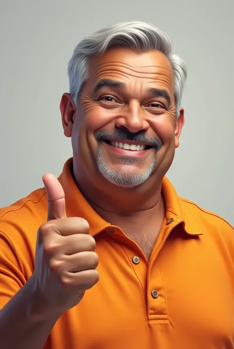 The description of this man may be based on his general appearance:

He appears to be middle-aged or older., with a robust build and rounded face. his expression is friendly, with a wide smile, transmitindo uma energia positiva. He wears a vibrant orange p...